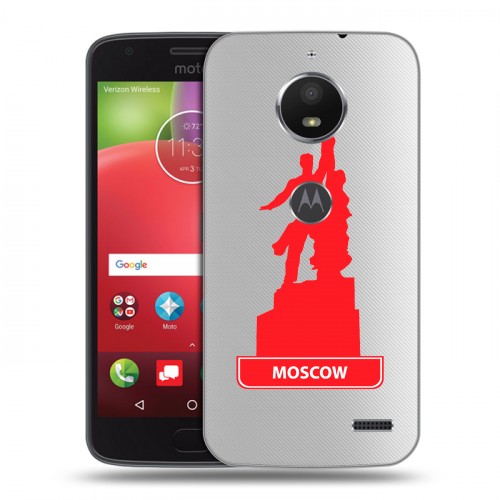 Полупрозрачный дизайнерский пластиковый чехол для Motorola Moto E4 Прозрачные города России