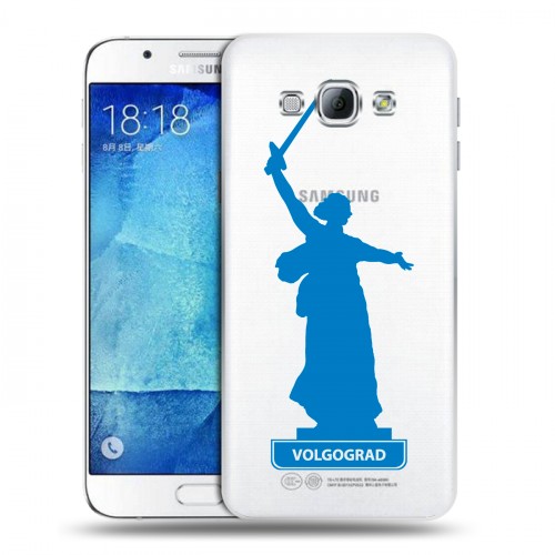 Полупрозрачный дизайнерский пластиковый чехол для Samsung Galaxy A8 Прозрачные города России
