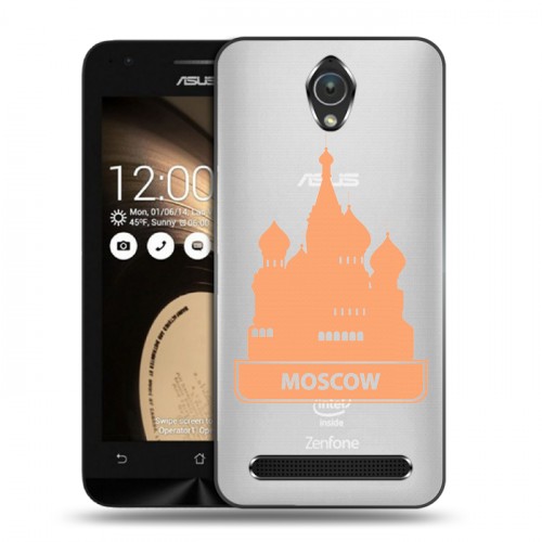 Полупрозрачный дизайнерский пластиковый чехол для ASUS Zenfone Go Прозрачные города России