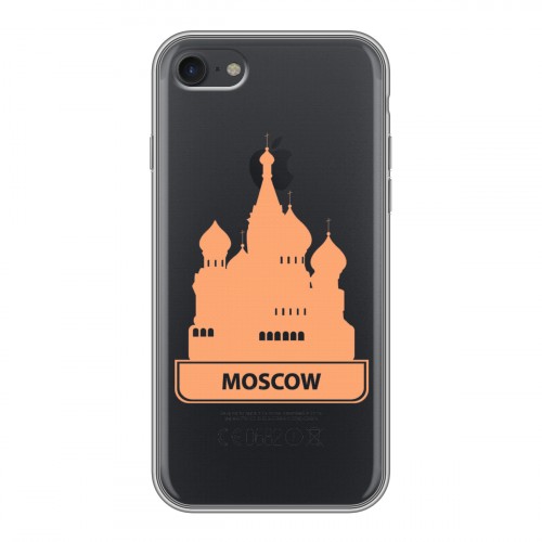 Полупрозрачный дизайнерский силиконовый чехол для Iphone 7 Прозрачные города России