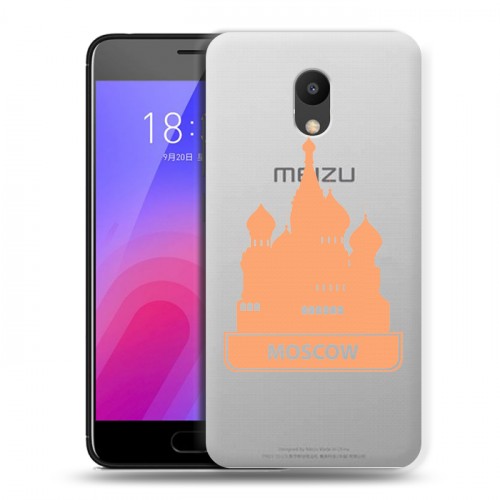 Полупрозрачный дизайнерский пластиковый чехол для Meizu M6 Прозрачные города России