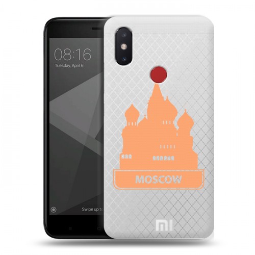 Полупрозрачный дизайнерский силиконовый чехол для Xiaomi Mi8 SE Прозрачные города России