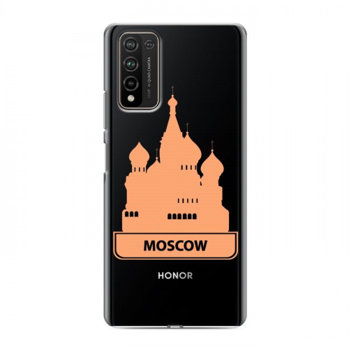 Полупрозрачный дизайнерский пластиковый чехол для Huawei Honor 10X Lite Прозрачные города России