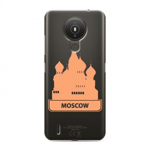 Полупрозрачный дизайнерский силиконовый чехол для Nokia 1.4 Прозрачные города России