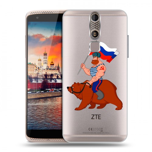 Полупрозрачный дизайнерский пластиковый чехол для ZTE Axon Mini Российский флаг