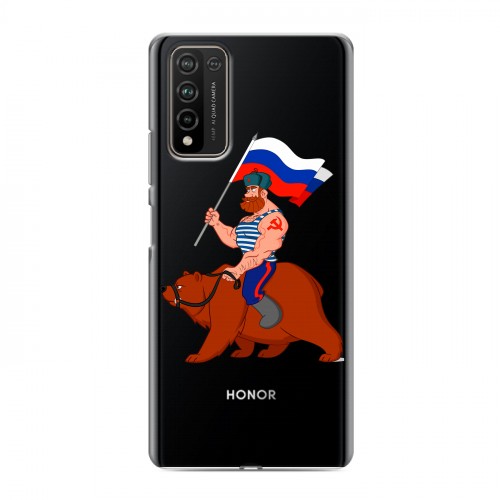 Полупрозрачный дизайнерский пластиковый чехол для Huawei Honor 10X Lite Российский флаг