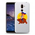 Полупрозрачный дизайнерский пластиковый чехол для Nokia 7 Plus Российский флаг