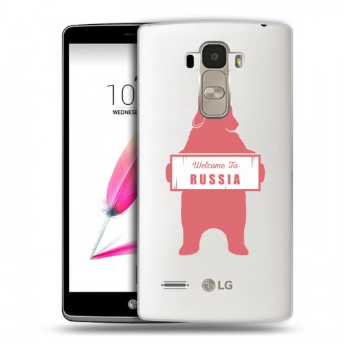 Полупрозрачный дизайнерский силиконовый чехол для LG G4 Stylus Российский флаг