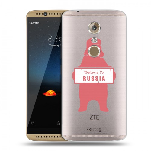 Полупрозрачный дизайнерский пластиковый чехол для ZTE Axon 7 Российский флаг