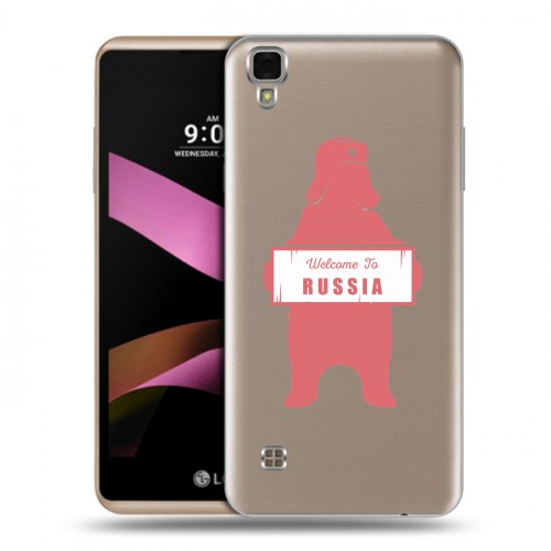 Полупрозрачный дизайнерский пластиковый чехол для LG X Style Российский флаг