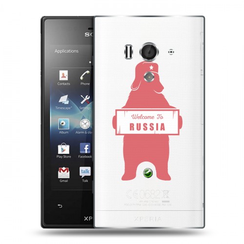 Полупрозрачный дизайнерский силиконовый чехол для Sony Xperia acro S Российский флаг
