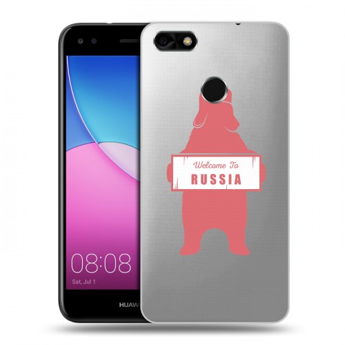 Полупрозрачный дизайнерский пластиковый чехол для Huawei Nova Lite (2017) Российский флаг