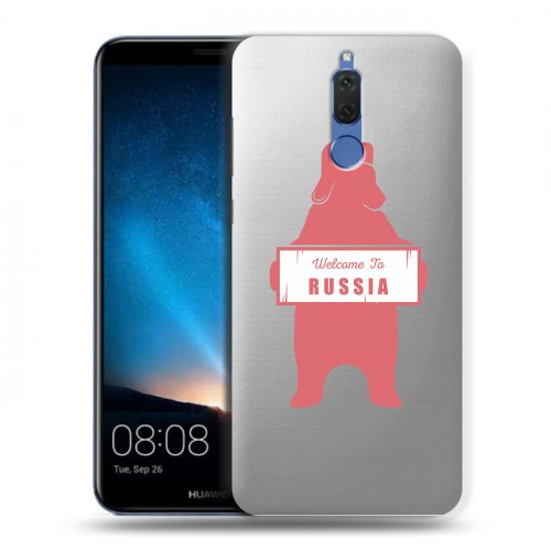 Полупрозрачный дизайнерский пластиковый чехол для Huawei Nova 2i Российский флаг