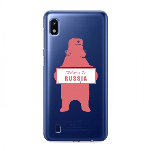 Полупрозрачный дизайнерский пластиковый чехол для Samsung Galaxy A10 Российский флаг