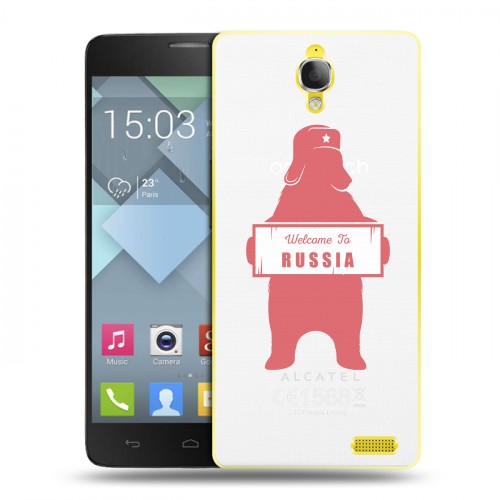 Полупрозрачный дизайнерский пластиковый чехол для Alcatel One Touch Idol X Российский флаг