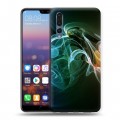 Дизайнерский силиконовый с усиленными углами чехол для Huawei P20 Pro Абстракции Дым