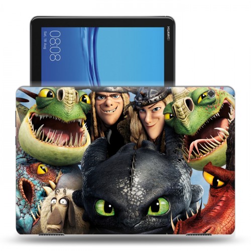 Дизайнерский пластиковый чехол для Huawei MediaPad T5 Как приручить дракона