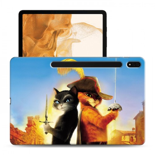 Дизайнерский силиконовый чехол для Samsung Galaxy Tab S8 Plus Кот в сапогах
