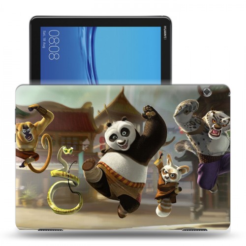 Дизайнерский силиконовый с усиленными углами чехол для Huawei MediaPad T5 Кунг-фу панда