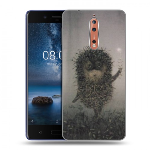 Дизайнерский пластиковый чехол для Nokia 8 Ежик в тумане