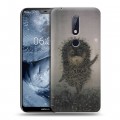 Дизайнерский пластиковый чехол для Nokia 6.1 Plus Ежик в тумане