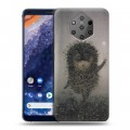 Дизайнерский силиконовый чехол для Nokia 9 PureView Ежик в тумане