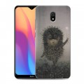 Дизайнерский силиконовый с усиленными углами чехол для Xiaomi RedMi 8A Ежик в тумане