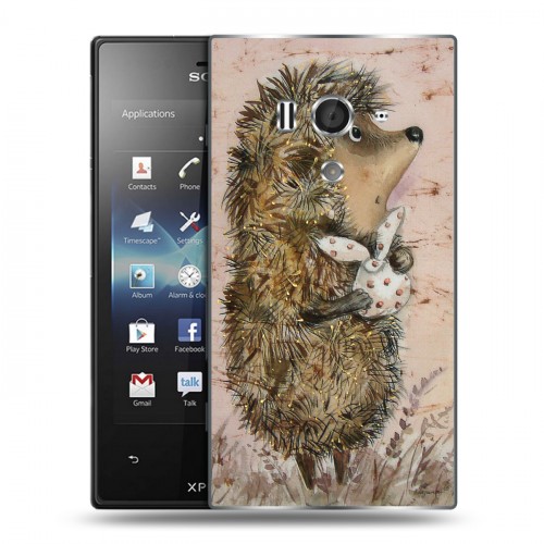 Дизайнерский пластиковый чехол для Sony Xperia acro S Ежик в тумане