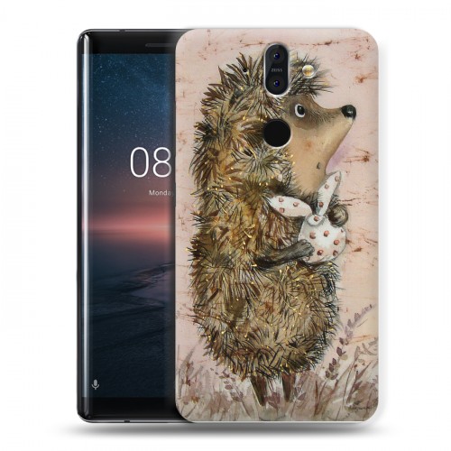 Дизайнерский пластиковый чехол для Nokia 8 Sirocco Ежик в тумане