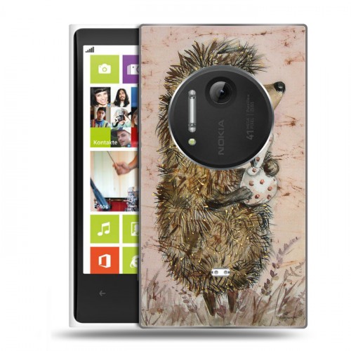 Дизайнерский пластиковый чехол для Nokia Lumia 1020 Ежик в тумане