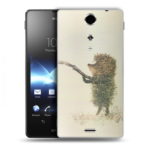 Дизайнерский пластиковый чехол для Sony Xperia TX Ежик в тумане