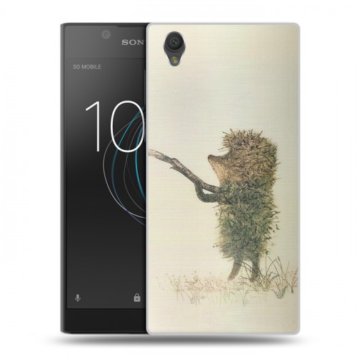 Дизайнерский пластиковый чехол для Sony Xperia L1 Ежик в тумане