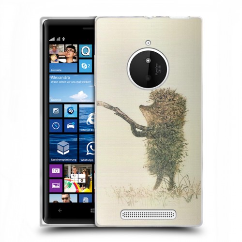 Дизайнерский пластиковый чехол для Nokia Lumia 830 Ежик в тумане
