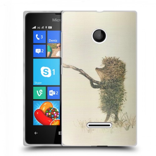 Дизайнерский пластиковый чехол для Microsoft Lumia 435 Ежик в тумане