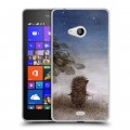 Дизайнерский пластиковый чехол для Microsoft Lumia 540 Ежик в тумане