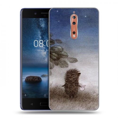 Дизайнерский пластиковый чехол для Nokia 8 Ежик в тумане