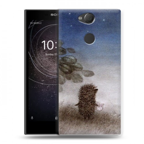 Дизайнерский силиконовый с усиленными углами чехол для Sony Xperia XA2 Ежик в тумане