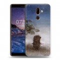 Дизайнерский пластиковый чехол для Nokia 7 Plus Ежик в тумане