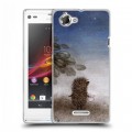 Дизайнерский пластиковый чехол для Sony Xperia L Ежик в тумане