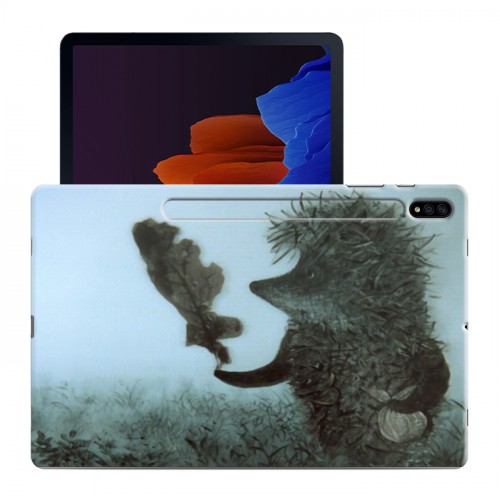 Дизайнерский силиконовый чехол для Samsung Galaxy Tab S7 Plus Ежик в тумане