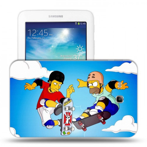 Дизайнерский силиконовый чехол для Samsung Galaxy Tab 3 Lite Симпсоны 