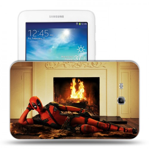 Дизайнерский силиконовый чехол для Samsung Galaxy Tab 3 Lite Дэдпул 