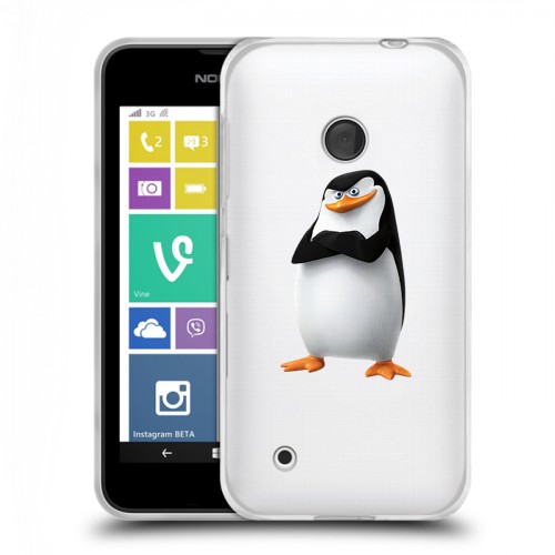 Полупрозрачный дизайнерский пластиковый чехол для Nokia Lumia 530 прозрачный мадагаскар