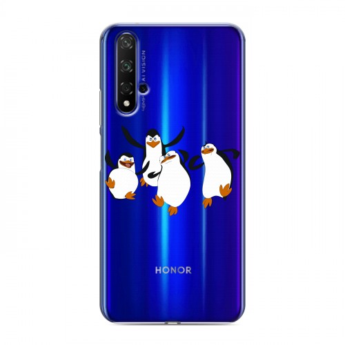 Полупрозрачный дизайнерский пластиковый чехол для Huawei Honor 20 прозрачный мадагаскар