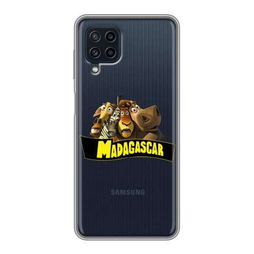 Полупрозрачный дизайнерский пластиковый чехол для Samsung Galaxy A22 прозрачный мадагаскар