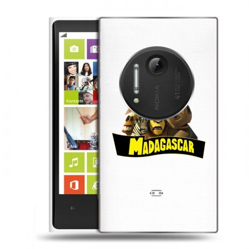 Полупрозрачный дизайнерский пластиковый чехол для Nokia Lumia 1020 прозрачный мадагаскар