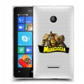 Полупрозрачный дизайнерский пластиковый чехол для Microsoft Lumia 435 прозрачный мадагаскар