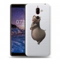 Полупрозрачный дизайнерский пластиковый чехол для Nokia 7 Plus прозрачный мадагаскар