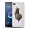 Полупрозрачный дизайнерский пластиковый чехол для HTC Desire 12 прозрачный мадагаскар