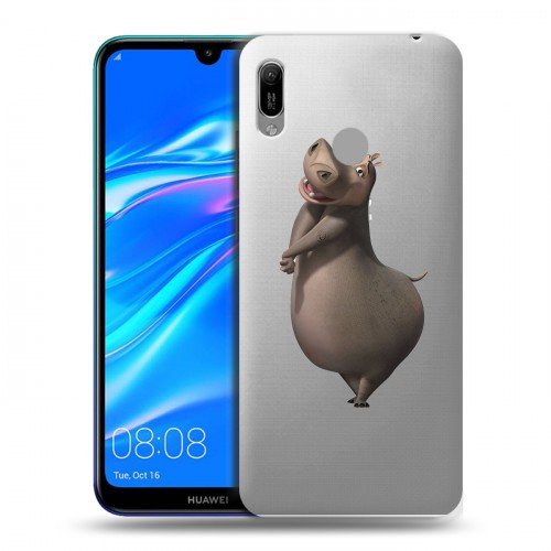 Полупрозрачный дизайнерский пластиковый чехол для Huawei Y6 (2019) прозрачный мадагаскар